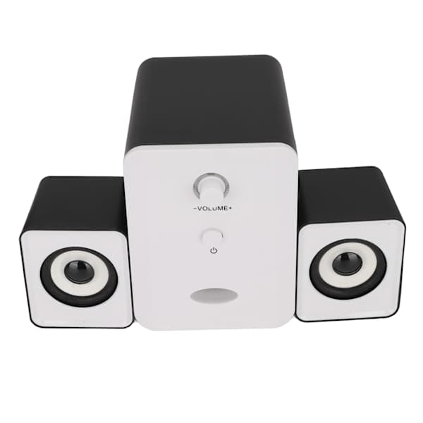 USB-drevet desktop-højttaler computerhøjttaler med subwoofer til PC bærbar tablet desktop blændende version sort hvid