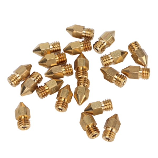 20 stk. MK8 Dyse Kit 1.75mm M6 Gjenget Polerte Ekstruderdyser med Oppbevaringsboks for 3D-skriver Erstatning 0.5mm