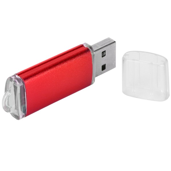 USB Flash Drive Transparent Cover Rød Bærbar Memory Stick til PC Tablet2GB