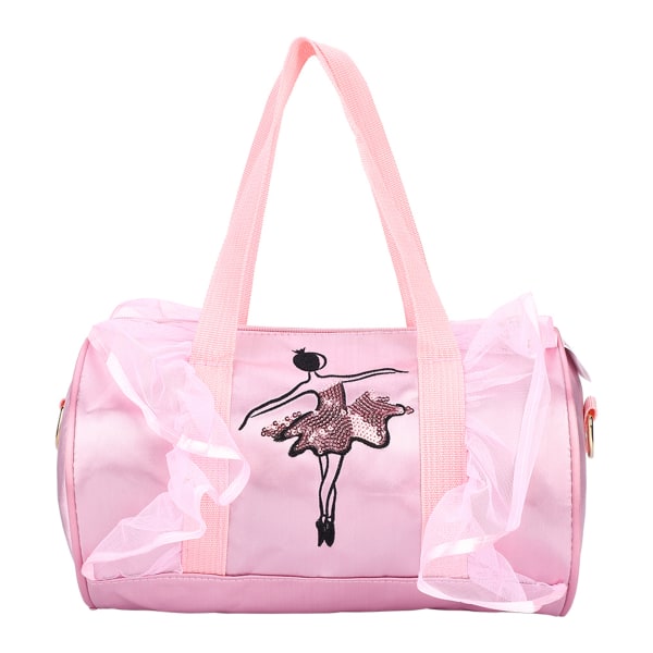 Tyttöjen baletin käsilaukku Lasten ballerina Balletilla koristeltu tanssiolkalaukku (vaaleanpunainen pitkä side)
