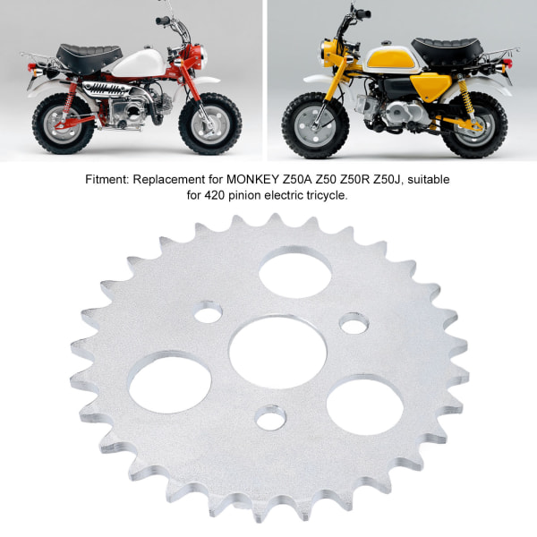 29T stållegering bakhjul for MONKEY Z50A Z50 Z50R Z50J, 122 mm, 420 kjede