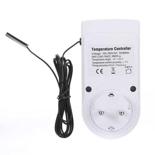 Digital elektrisk temperaturregulator – Programmerbar termostatstik (EU) med timer og detektionssonde