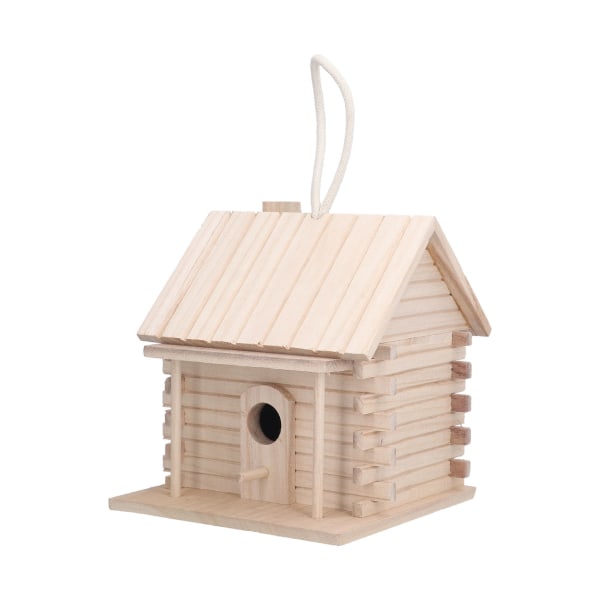 Wood Bird House hengende tømmerhytte Fuglehus for fugl utendørs dekor og interiør hus dekor