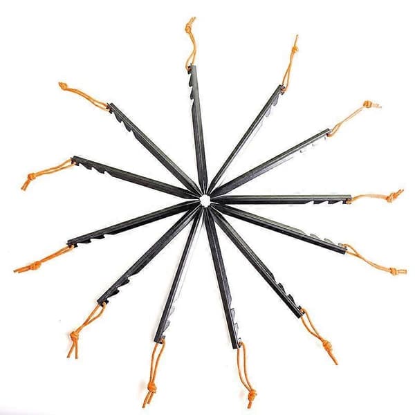 Aluminiumtältpinnar, 12-pack markpinnar i aluminium