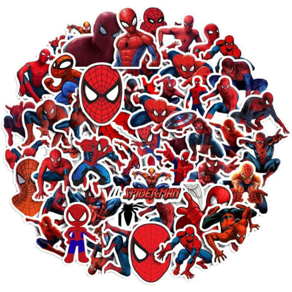 50 ark Spider-Man-klistremerker, vinyl-klistremerker, for bil, sykkel, skateboard, bagasje, bærbar PC