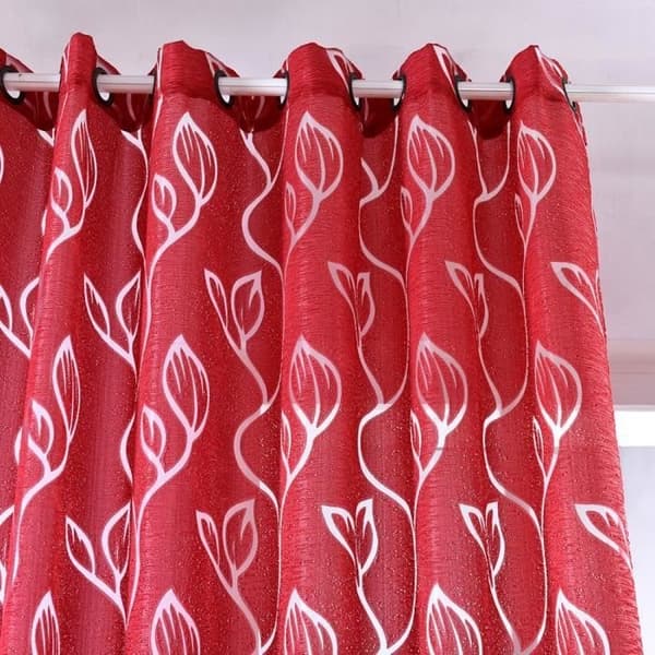 2 läpinäkyvän verhon setti - Sisustus - 100 x 250 cm - Punainen Red