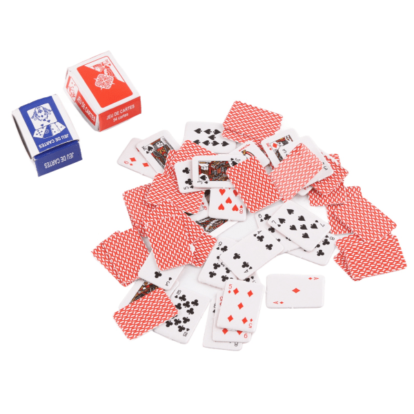 Miniature spillekort 1/12 dukkehus Simulering Mini papir spillekort spil tilbehør