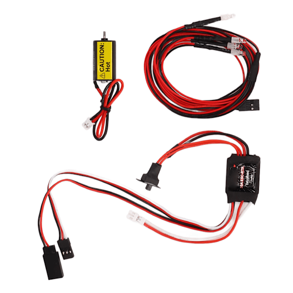 RC-harjamoottori ESC -setti, korkea vääntömomentti 050 66T harjamoottori, 30A harjamoottori ESC, punaiset ja valkoiset muokatut LED-valot