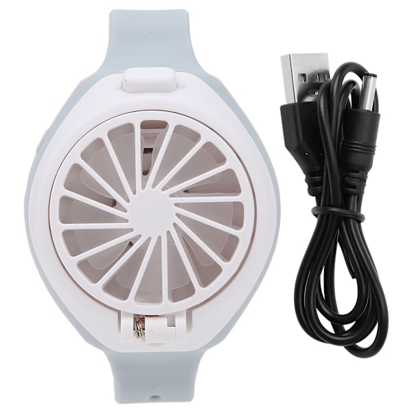 Elektrisk Mini Watch Fan USB Oppladbar Liten Vifte Lommevifte for Barn Studenter Grå Watch Fan