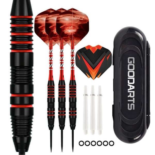 3-pack Stålspets Dartset Professionella Dartpilar 22g (Röd)