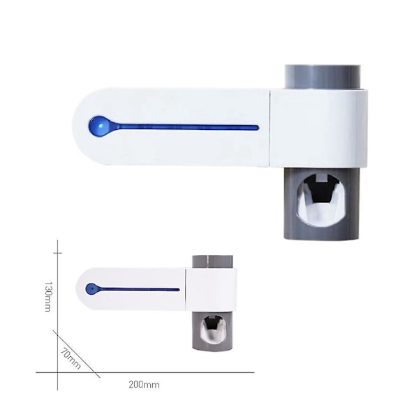 UV-sterilointi- ja desinfiointiteline hammasharjoille - Ladattava, seinäkiinnitys (Sopii Sonic- ja manuaalisille)
