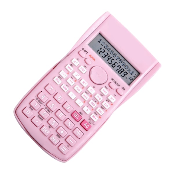 Vetenskaplig Kalkylator 12 Siffer 240 Funktioner Multifunktionell Stor Display Funktionskalkylator med Skjutbart Hårdskydd Sakura Rosa