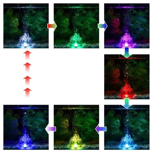 Precious Fish Boblelampe, 7 farver, akvariebelysning, iltning, proxy-dokument