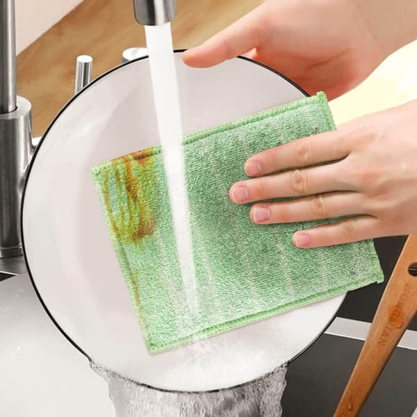 6-pack Bamboo Microfiber Cloths for Windows, Mirrors, Tiles, Car Body, Household, Bathroom