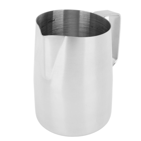 Melkeskummerkanne 450ml 201 Rustfritt Stål Indre Skala Kaffe Dampende Melk Kremerkopp for Hjemmekafé