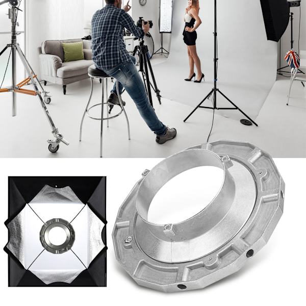 Til Bowens Mount Softbox Metal Chuck Adapter til tilbehør til lommelygtefotografering