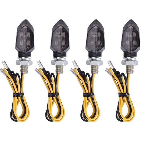4x LED mini blinklys motorcykel blinklys universal blinklys scooter 12V 6W M8 DE