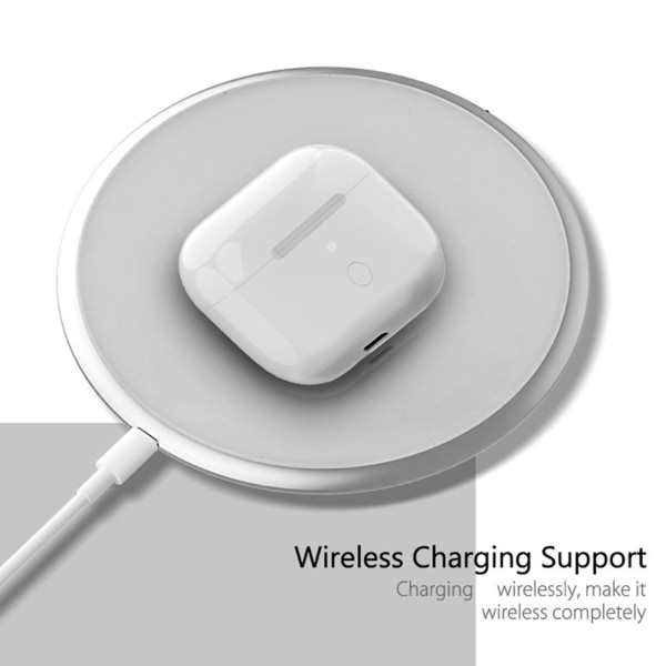Trådlöst Laddningsfodral 660mAh Batteri Trådlös Kabelansluten Laddning med Synkroniseringsknapp för IOS Earbuds Pro 2