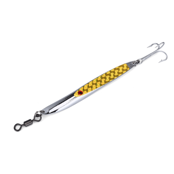 Lures Pailletter Metal Bas Hard Spoon Bait Jig Lure Kunstig Krog (Gul 84g)