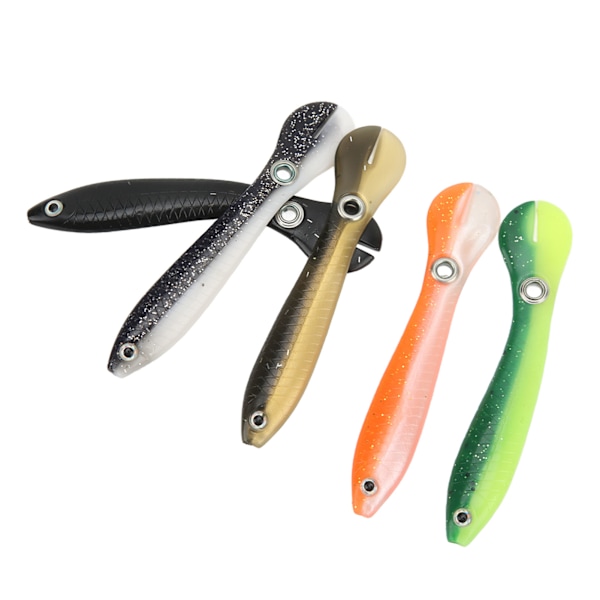 5 st konstgjorda fiskedrag 10 cm 3D-simulering silikonöga Vivid Portable Loach Mjukt bete
