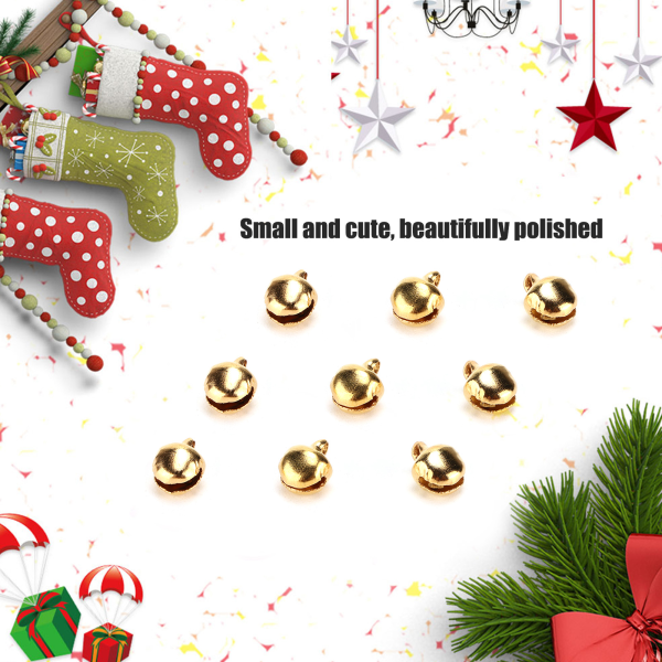 300 stk Små bjeller DIY Mini Tiny Jern Jingle Bells med hull for Craft Smykker Festival Bursdagsdekorasjon GaveGull