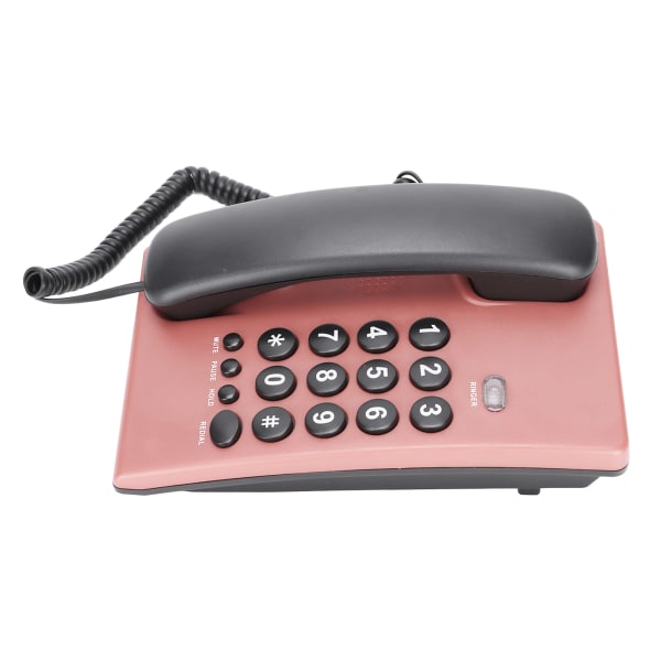 KXT504 Hemma, fast telefon, multi batterifri sladdtelefon med dubbla magnetiska lur för kontorshotell (rosa)