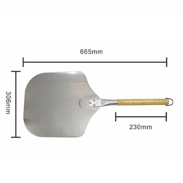 Pizzaspade - Professionel spade - Aluminium og træ - 66,5 cm - Overflade 30,5x30,5 cm