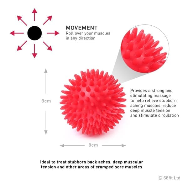 8 cm hårde massagebolde x 2 - Designet til at lindre stress og afslappe spændte muskler, triggerpunkter, dybdevæv, myofascielle