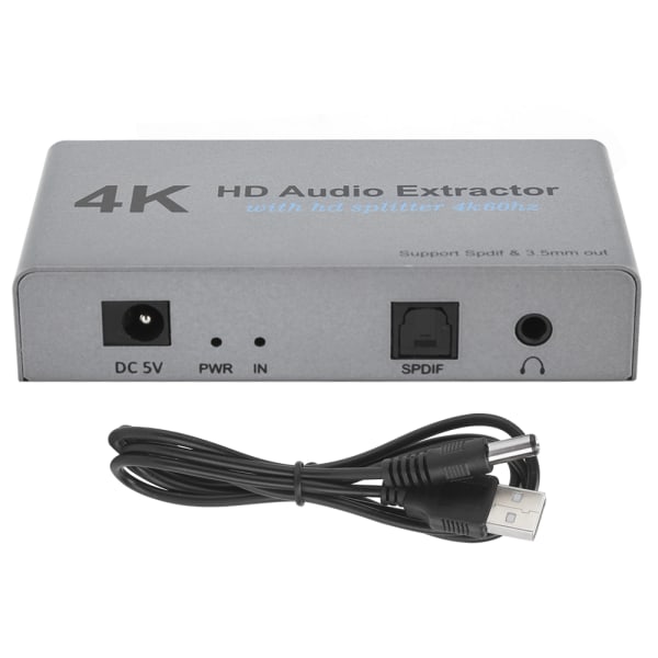 4k HDMI Audio Extractor HighDefinition med 1 poeng 2 omformer USB-port datamaskinrekvisita