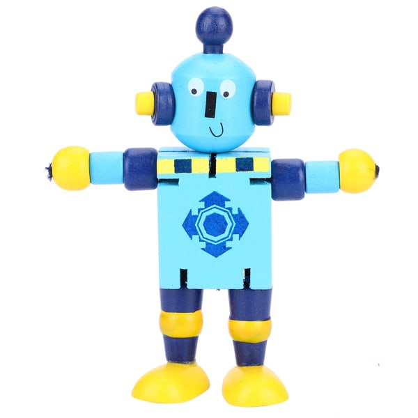 Personlighed Sødt trærobotlegetøj Lærings- og pædagogisk legetøj til børn Børn (blå)