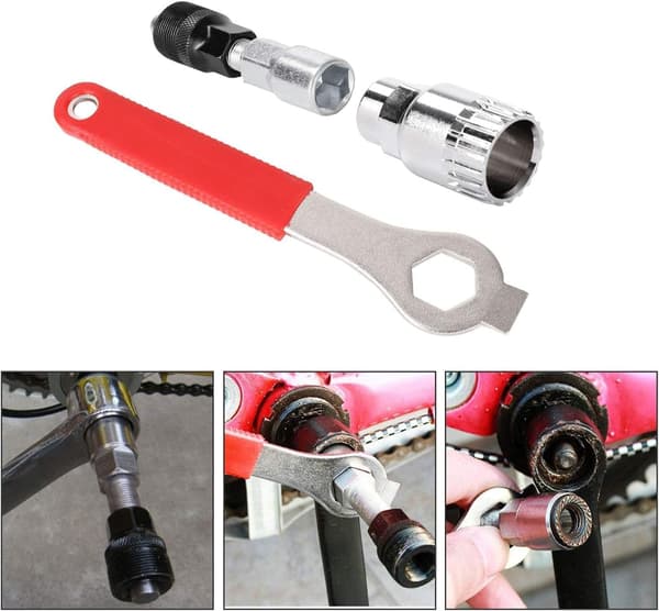 Bottom Bracket Removal Tool, 16mm Adjustable Wrench Set, Crankset Removal Tool for Bicycle Repair