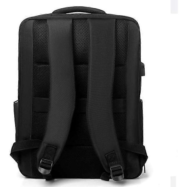 Expandable Laptop Backpack College Large Capacity Backpack (Black, 17 inch)