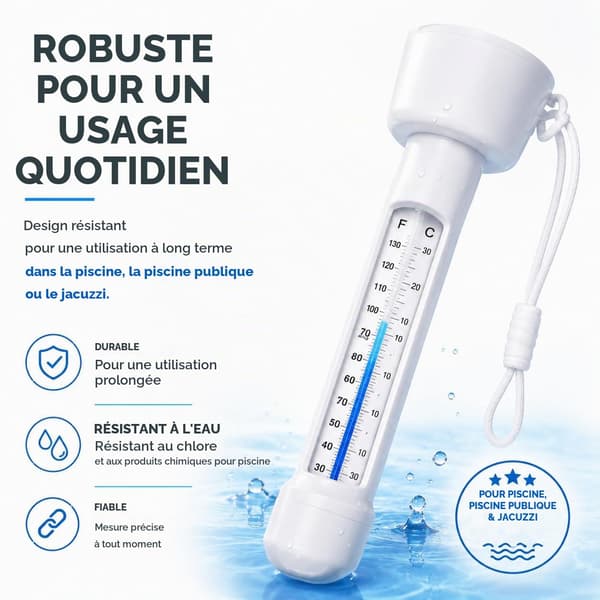 Flytande pooltermometer, lättläst vattentemperaturmätare för simbassänger och spa