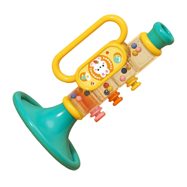 Børne trompet legetøj Sød tegneserie lyse farver Multifunktionel baby trompet musik legetøj til tidlig uddannelse Blå Blue