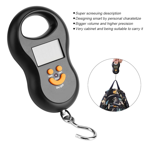 WeiHeng Pocket Digital Bagagevåg Fiskehake Elektronisk Kapacitet Hängande Haken Bärbar
