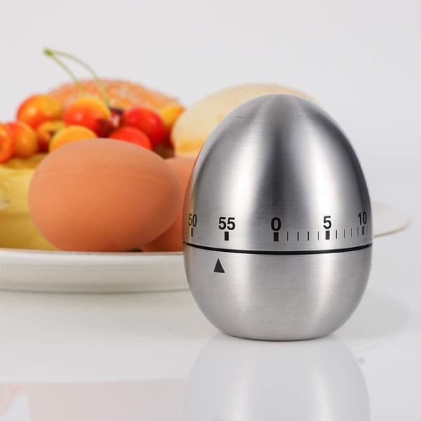 Kjøkkentimer manuell, formet mekanisk roterende alarm med 60 minutter for matlaging (egg)