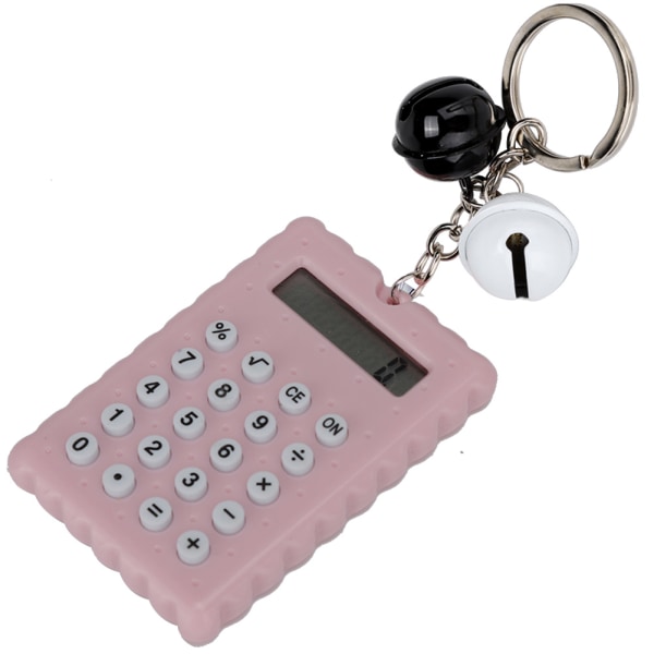 Søt Bell Cookie Style 8-sifret elektronisk bærbar kalkulator nøkkelring Candy Color (lilla)