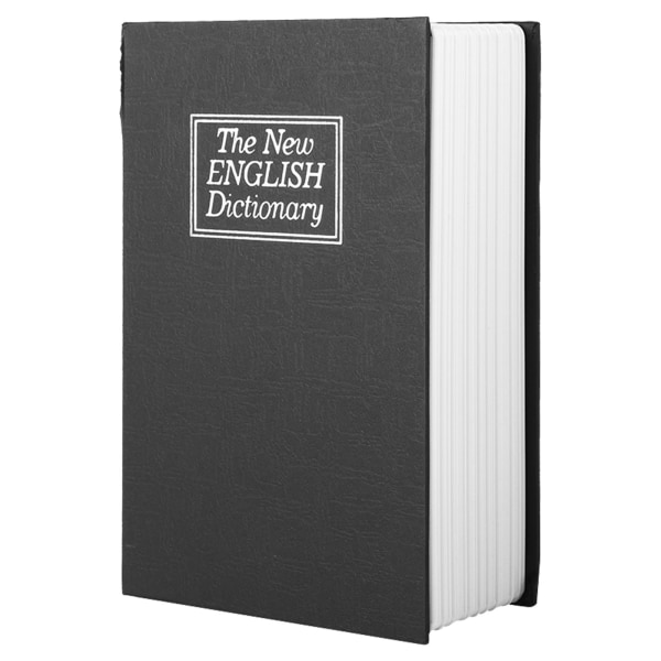 Sort engelsk ordbog pengeskabsboks til opbevaring af pengesmykkesamling med 2 nøgler