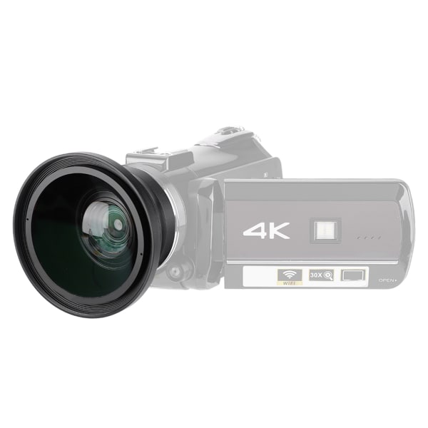 0,39X supervidvinkelobjektiv for DV-kameraer mobiltelefoner med 37 mm telefonklemme