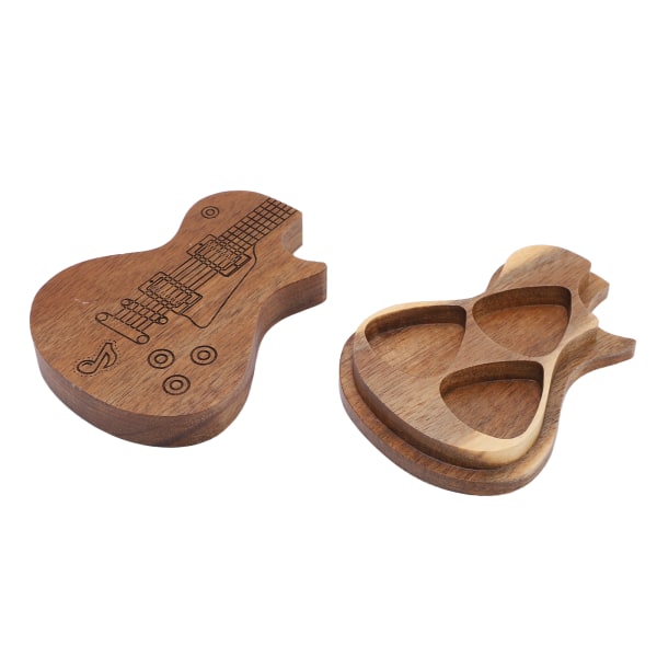 Guitar Pick Box Træ opbevaring Holder Massivt træ Guitarist gaver Musikinstrument tilbehør