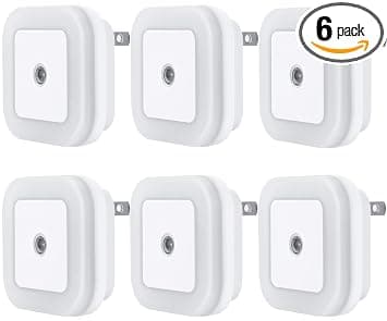 LED natlys med smart sensor skumring til daggry sensor, dagslys hvid, 0,5W plug-in, 6-pak