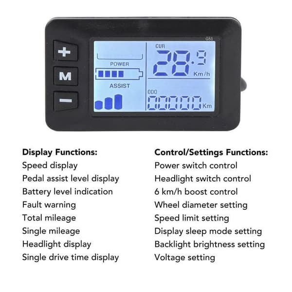 OMABETA Elcykel Display LCD-skærm Kontrolpanel Elcykel Hastighedspanel