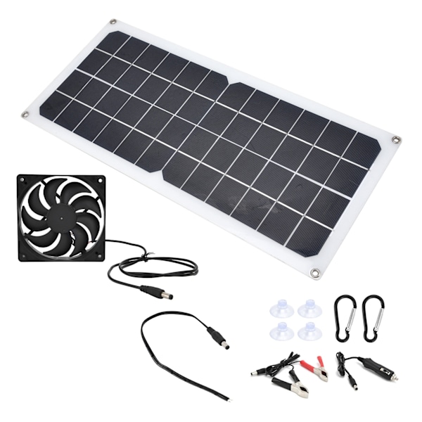 10W solcellepanel med viftesett, doble kvinnelige USB-porter for biler, båter, fly, satellitter