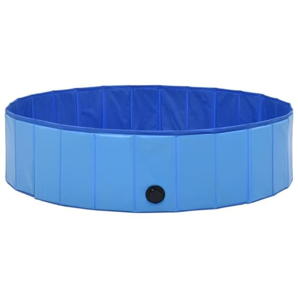 vidaXL Hopfällbar hundpool, blå, 120x30 cm, PVC