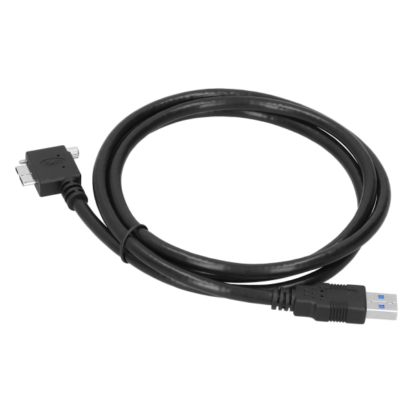 90 graders datakabel USB3.0‑A til Micro USB‑B albue med skruer Industrikamera Svart