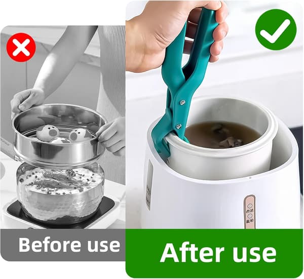 1-pack Multifunktionella Anti-Brännklämmor, Halkfria Silikonklämmor, Anti-Bränn green
