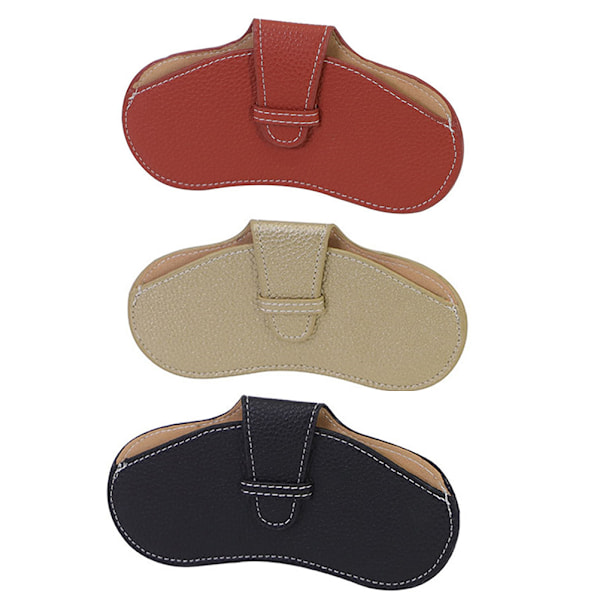 Unisex halvklämma mjukt glasögonfodral PU-läder bärbart solglasögonfodral