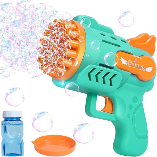 Bubble Machine, 29 Holes Bubble Guns for Kids, Silent Handheld Bubble Machine Bubble Gun Blaster