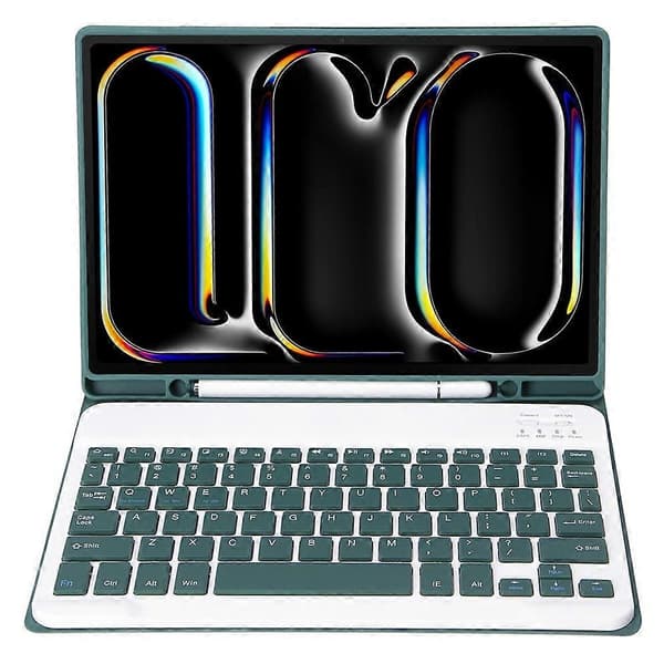 A13B Leather+TPU Tablet Case Bluetooth Keyboard Case with Pen Holder for iPad Pro 11 (2024)