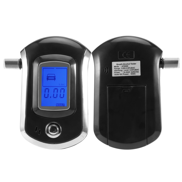 LCD Digitalt Utandningsprov Mini Portabel Blåstyp Professionell Alkoholmätare AT6000
